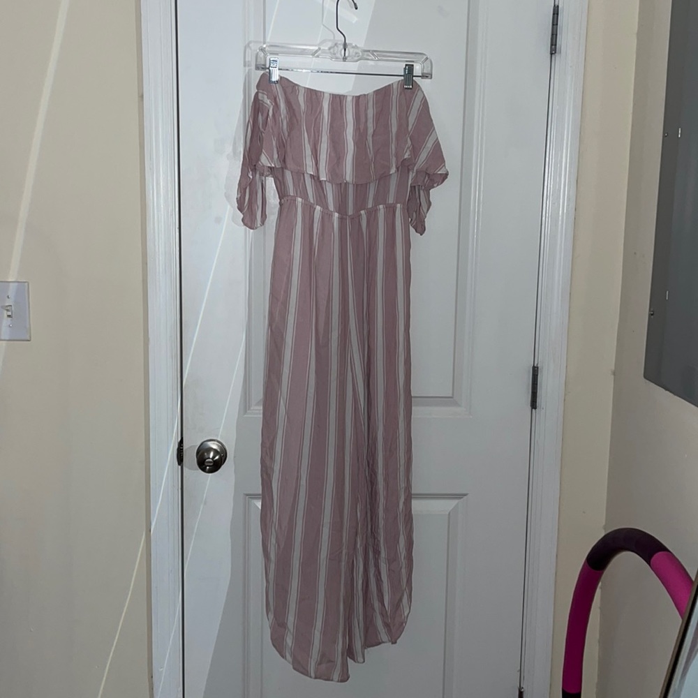 Pink and white romper